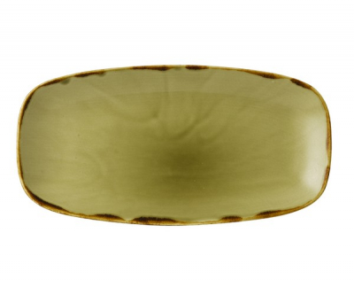 DUDSON HARVEST GREEN OBLONG PLATE 14X7.4Inch