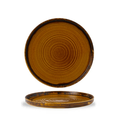 DUDSON HARVEST BROWN WALLED PLATE 10.2Inch