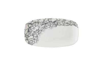 KINTSUGI ACCENTS OBLONG PLATE 13 7/8X7 3/8Inch QUARTZ BLACK