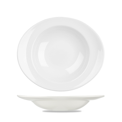 CHURCHILL SUPER VITRIFIED WHITE ORBIT OVAL PASTA BOWL 21OZ