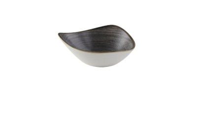 CHURCHILL SUPER VITRIFIED STONECAST RAW BLACK TRIANGULAR BOWL 21OZ