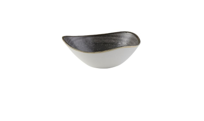 CHURCHILL SUPER VITRIFIED STONECAST RAW BLACK TRIANGULAR BOWL 13OZ