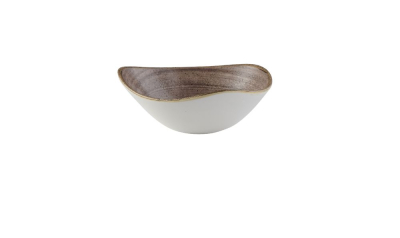 CHURCHILL SUPER VITRIFIED STONECAST RAW BROWN TRIANGULAR BOWL 21OZ