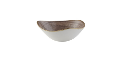 CHURCHILL SUPER VITRIFIED STONECAST RAW BROWN TRIANGULAR BOWL 13OZ