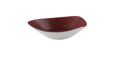 CHURCHILL SUPER VITRIFIED STONECAST PATINA RUST RED TRIANGULAR BOWL 21OZ
