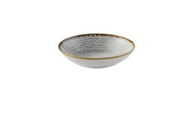 STUDIO PRINTS SUPER VITRIFIED HOMESPUN ACCENTS JASPER GREY COUPE BOWL 15OZ