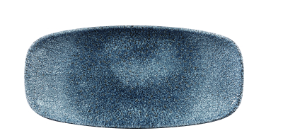 CHURCHILL SUPER VITRIFIED STUDIO PRINTS RAKU TOPAZ BLUE OBLONG PLATE 10.6X5Inch