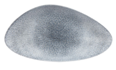 CHURCHILL SUPER VITRIFIED STUDIO PRINTS RAKU TOPAZ BLUE TRIANGULAR PLATE 14X7.4Inch
