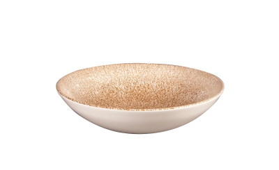 CHURCHILL SUPER VITRIFIED STUDIO PRINTS RAKU GARNET ORANGE COUPE BOWL 15OZ