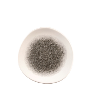 CHURCHILL SUPER VITRIFIED STUDIO PRINTS RAKU QUARTZ BLACK ORGANIC PLATE 8.3Inch