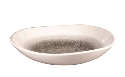 CHURCHILL SUPER VITRIFIED STUDIO PRINTS RAKU QUARTZ BLACK ORGANIC BOWL 38.7OZ