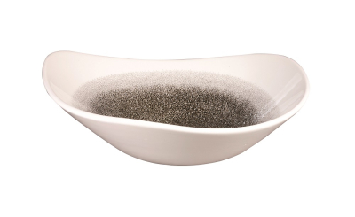 CHURCHILL SUPER VITRIFIED STUDIO PRINTS RAKU QUARTZ BLACK TRIANGULAR BOWL 21.1OZ