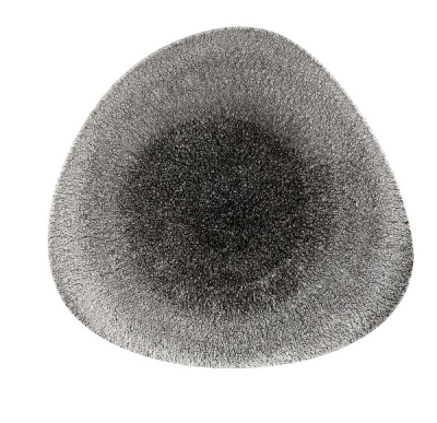 CHURCHILL SUPER VITRIFIED STUDIO PRINTS RAKU QUARTZ BLACK TRIANGULAR BOWL 10.7Inch