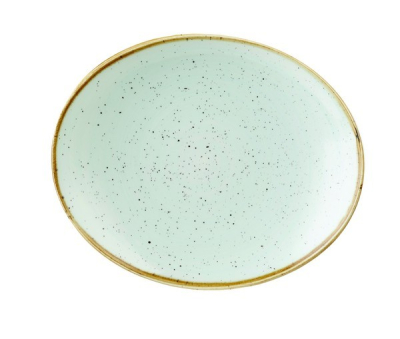 CHURCHILL SUPER VITRIFIED STONECAST DUCK EGG BLUE OVAL PLATE 7.6X6.3Inch