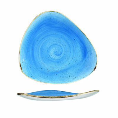 CHURCHILL SUPER VITRIFIED STONECAST CORNFLOWER BLUE TRIANGULAR PLATE 12.2Inch