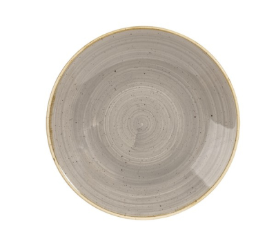 CHURCHILL SUPER VITRIFIED STONECAST PEPPERCORN GREY DEEP COUPE PLATE 10.6Inch