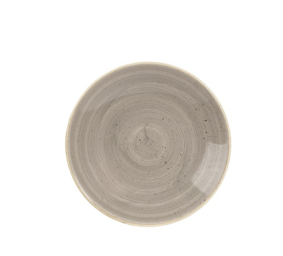 CHURCHILL SUPER VITRIFIED STONECAST PEPPERCORN GREY DEEP COUPE PLATE 8.9Inch