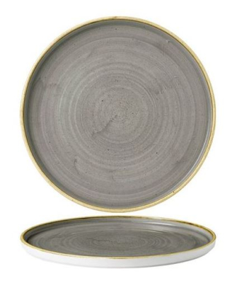 CHURCHILL SUPER VITRIFIED STONECAST PEPPERCORN GREY WALLED PLATE 10.8Inch