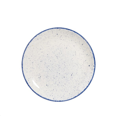 CHURCHILL SUPER VITRIFIED STONECAST HINTS INDIGO BLUE COUPE PLATE 8.5Inch