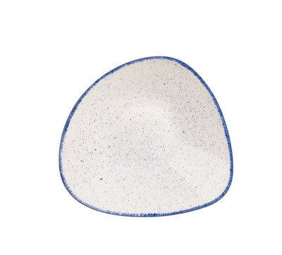 CHURCHILL SUPER VITRIFIED STONECAST HINTS INDIGO BLUE TRIANGULAR BOWL 21.1OZ