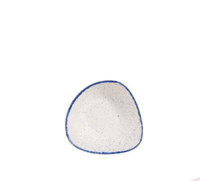 CHURCHILL SUPER VITRIFIED STONECAST HINTS INDIGO BLUE TRIANGULAR BOWL 9.2OZ