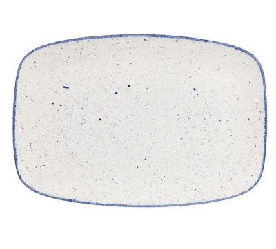 CHURCHILL SUPER VITRIFIED STONECAST HINTS INDIGO BLUE OBLONG PLATTER 13.5X9.2Inch