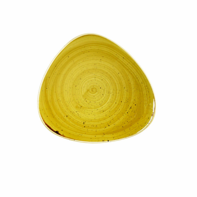 CHURCHILL SUPER VITRIFIED STONECAST MUSTARD SEED TRIANGULAR PLATE 9Inch
