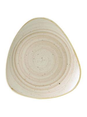 CHURCHILL SUPER VITRIFIED STONECAST NUTMEG CREAM TRIANGULAR PLATE 12.2Inch