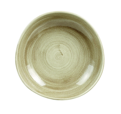 CHURCHILL SUPER VITRIFIED STONECAST PATINA ANTIQUE TAUPE ORGANIC BOWL 38.7OZ