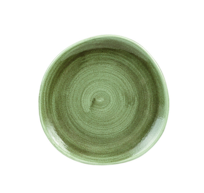 CHURCHILL SUPER VITRIFIED STONECAST PATINA BURNISHED GREEN ORGANIC PLATE 8.3Inch