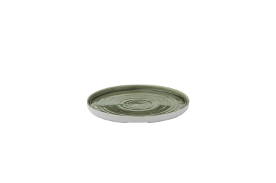 CHURCHIL STONECAST PATINA 10 1/4Inch WALLED PLATE B GREEN