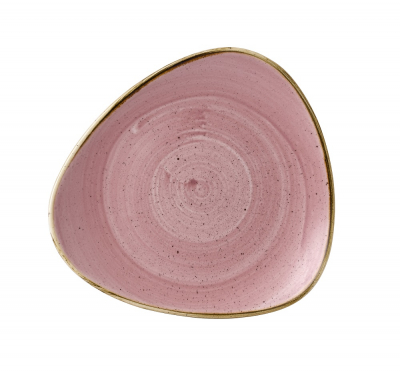 CHURCHILL SUPER VITRIFIED STONECAST PETAL PINK TRIANGULAR PLATE 9Inch