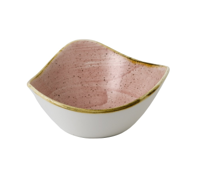 CHURCHILL SUPER VITRIFIED STONECAST PETAL PINK TRIANGULAR BOWL 9OZ