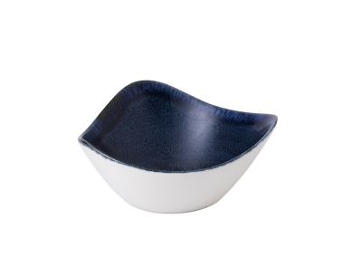 CHURCHILL SUPER VITRIFIED STONECAST PLUME ULTRAMARINE TRIANGULAR BOWL 9OZ
