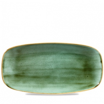 CHURCHILL SUPER VITRIFIED STONECAST SAMPHIRE GREEN OBLONG PLATE 11.7X6Inch