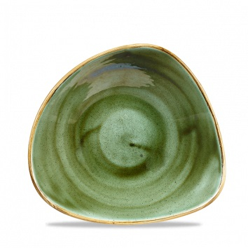 CHURCHILL SUPER VITRIFIED STONECAST SAMPHIRE GREEN TRIANGULAR BOWL 21.1OZ
