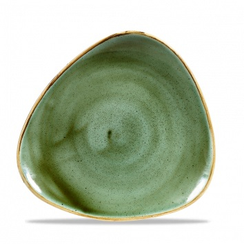 CHURCHILL SUPER VITRIFIED STONECAST SAMPHIRE GREEN TRIANGULAR PLATE 9Inch