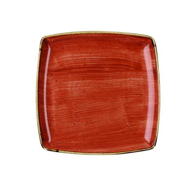 CHURCHILL SUPER VITRIFIED STONECAST SPICED ORANGE DEEP SQUARE PLATE 10.6Inch