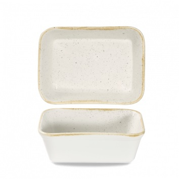 CHURCHILL SUPER VITRIFIED STONECAST BARLEY WHITE RECTANGULAR DISH 21.1OZ