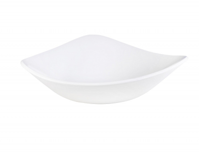 CHURCHILL SUPER VITRIFIED WHITE VELLUM TRIANGULAR BOWL 21OZ