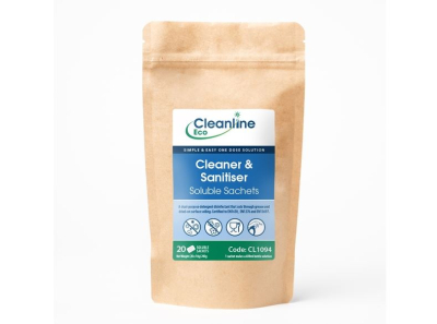 CLEANLINE ECO SACHET CLEANER & SANITISER (T2 BOTTLE)