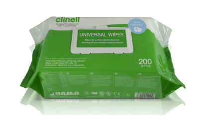 CLINELL UNIVERSAL SANITISING WIPES SOFT PACK X 200 EA560