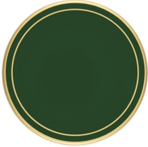 BOTTLE GREEN SCREENED ROUND COASTERS X6