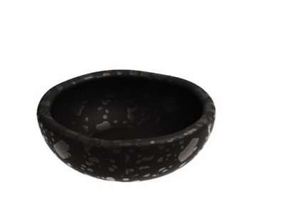 MINERAL CRACKLE GLAZE RAMEKIN NOIR