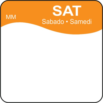 DISSOLVABLE DAY OF THE WEEK LABEL - SATURDAY