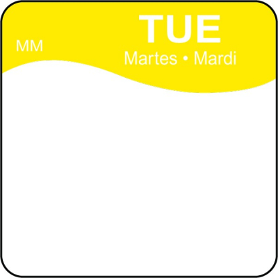 DISSOLVABLE DAY OF THE WEEK LABEL - TUESDAY