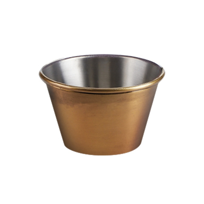 ANTIQUE SILVER RANGE SAUCE/DIP POT ANTIQUE BRASS 2.5OZ