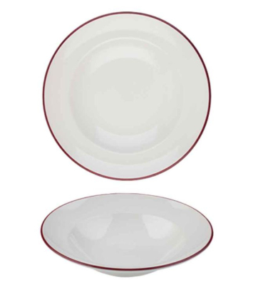 MODEST MAROON PASTA PLATE 25CM  / 9.75Inch 420ML / 17.75OZ