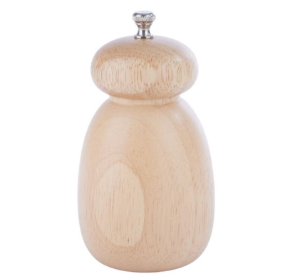 5Inch NATURAL RUBBER WOOD PEPPER MILL