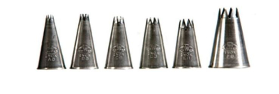 STAR TIP PIPING NOZZLE X 6 5MM - 18MM